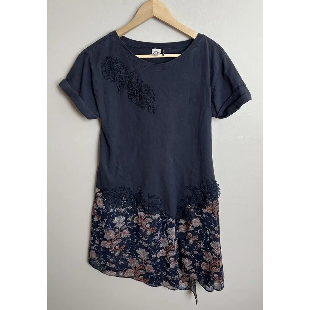 Anthropologie Akemi + Kin Kris Tee Tunic Dress Size Small Floral Women’s